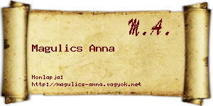 Magulics Anna névjegykártya